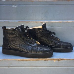 Christian Louboutin leather python sneakers